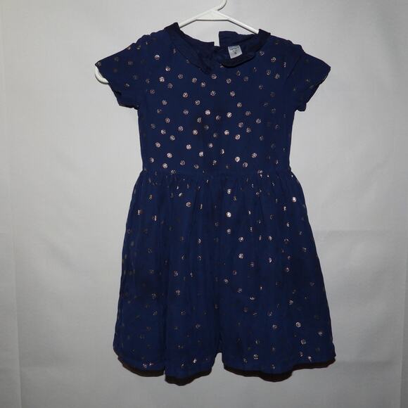 Carter's Crepe collared Glitter Dot Dress girls size 5 - Picture 1 of 6